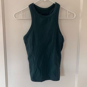 Teal lululemon high neck tank top